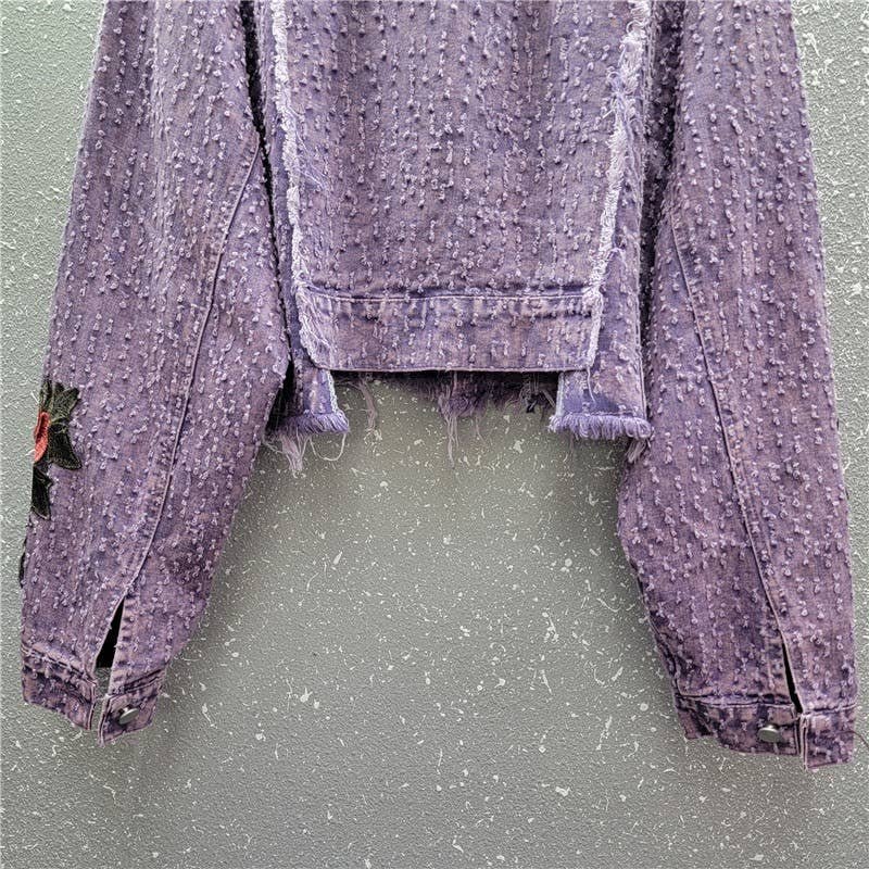 JK061 3D Floral Edge Denim Jacket - Spring Fashion - Image 6