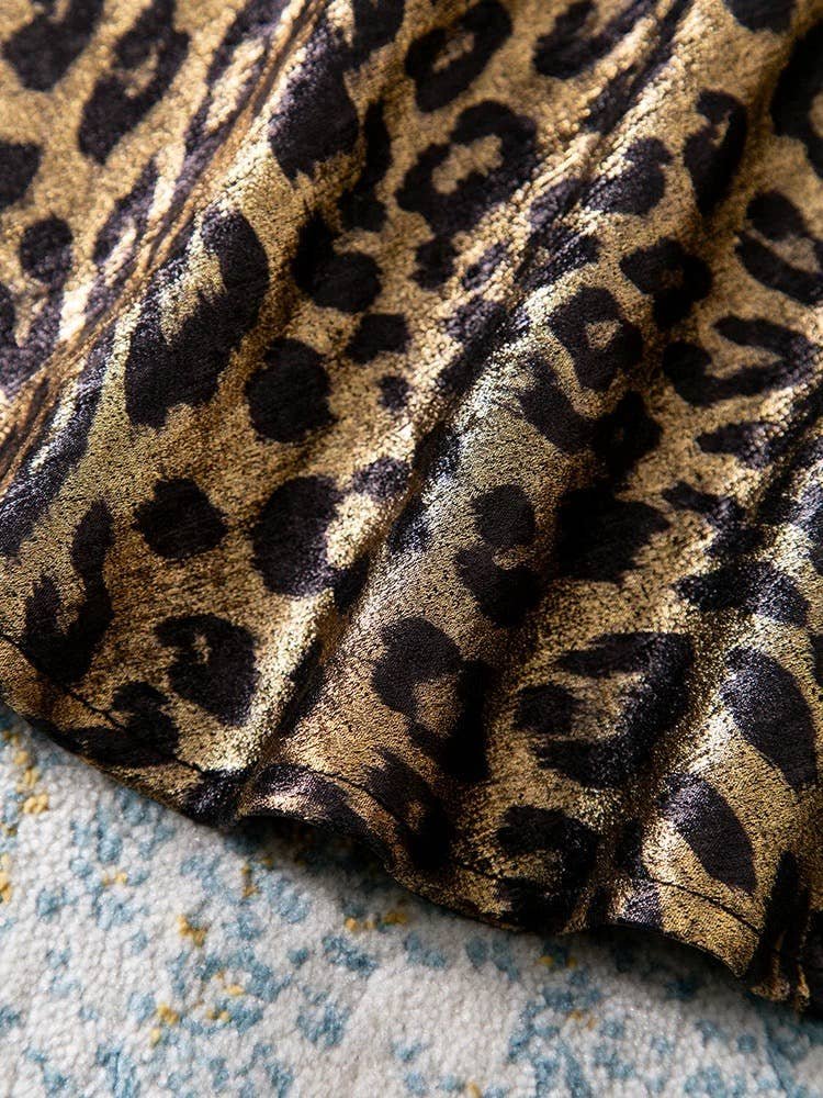 SK80Y Autumn Leopard Print A-Line High Waist Midi Skirt - Image 5