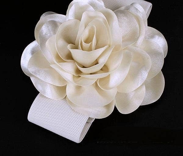 BELT-1 Elegant White Floral Dress Belt - Fashion Accessory - Image 6