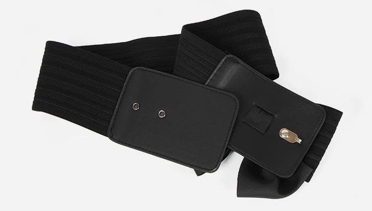 AS02 Black Bow Elastic Belt - Versatile Dress Accessory - Image 4